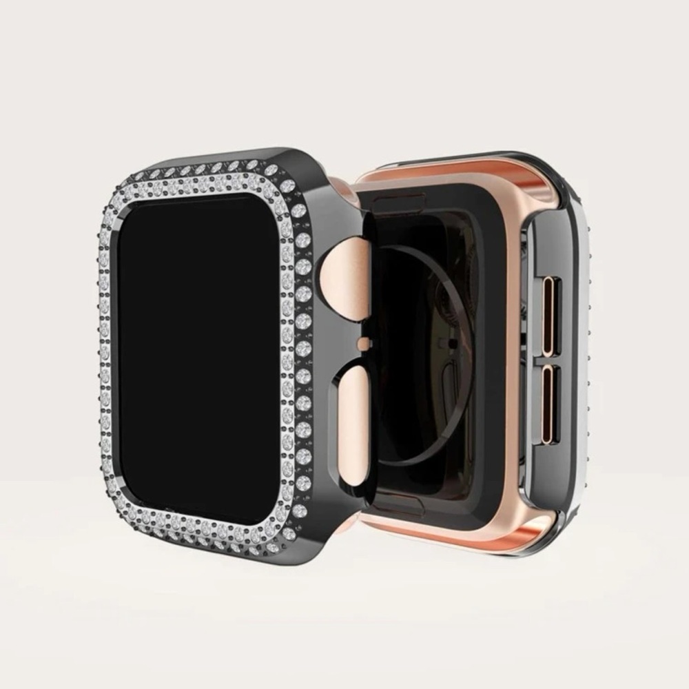 Apple Watch black rhinestone trim case